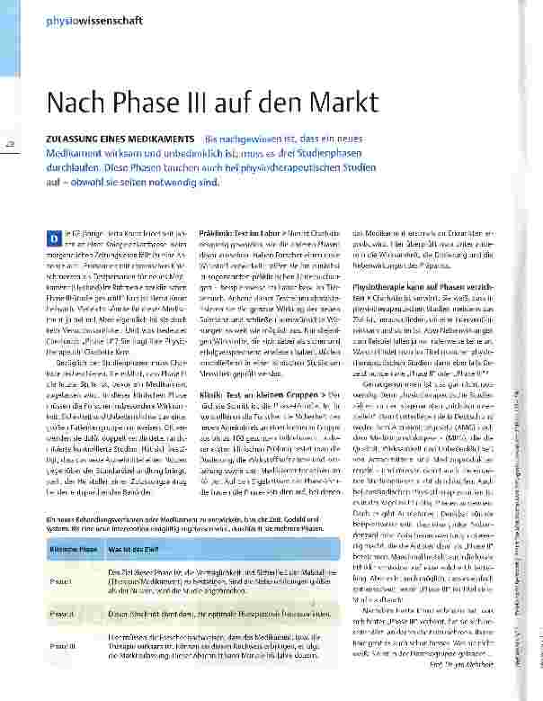 Vorschauseite 1: Nach Phase III auf den Markt