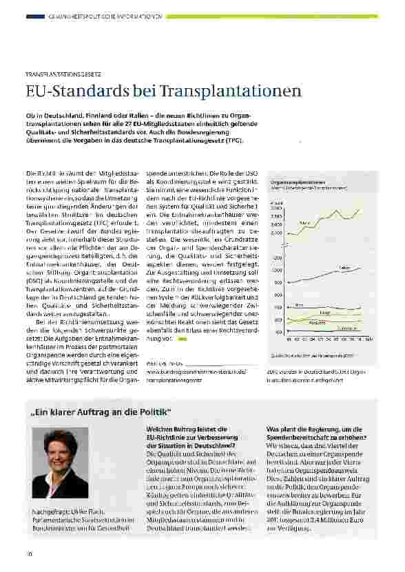 Vorschauseite 1: EU-Standards bei Transplantationen