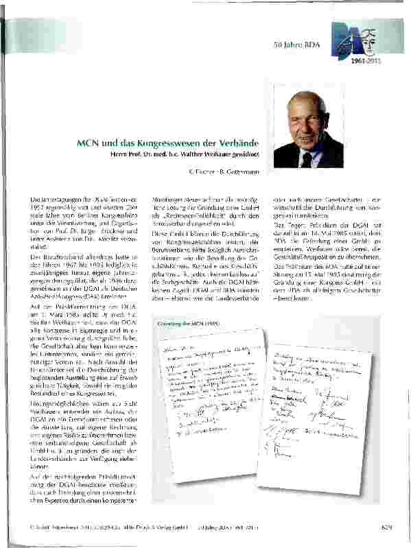 Vorschauseite 1: MCN und das Kongresswesen der Verbände