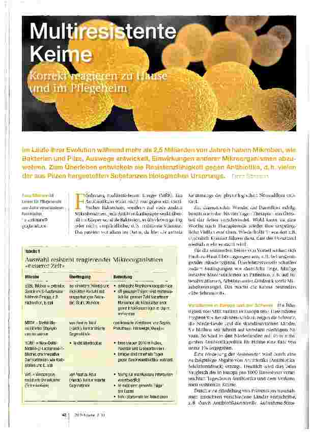 Vorschauseite 1: Multiresistente Keime