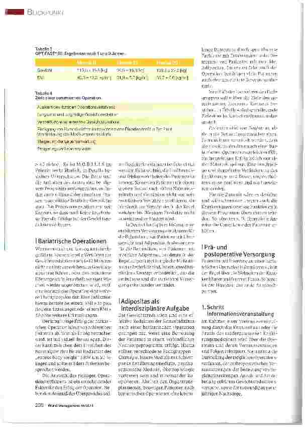 Vorschauseite 4: Versorgung von Patienten mit morbider Adipositas in einem multidisziplinären Konzept ambulanter und stationärer Behandlung