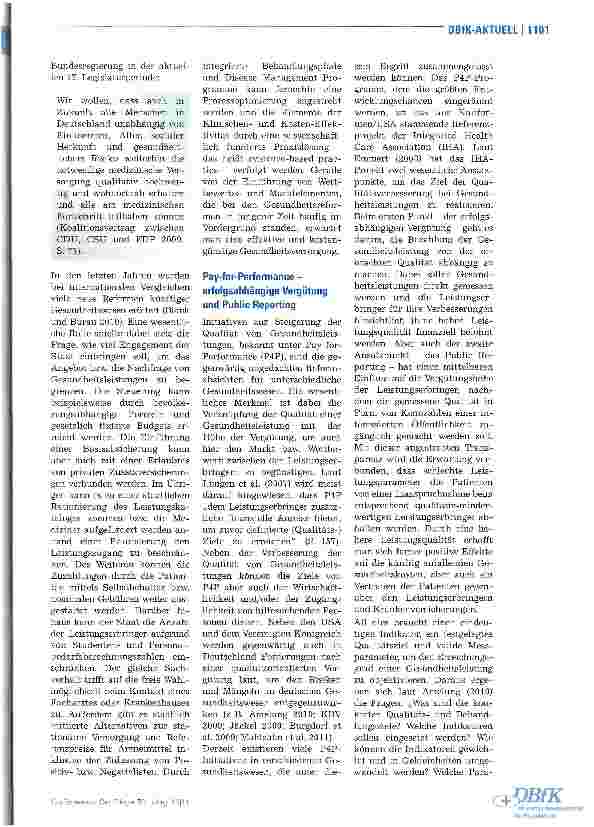 Vorschauseite 2: Pay-for-Performance im Gesundheitswesen - Qualität zahlt sich aus!