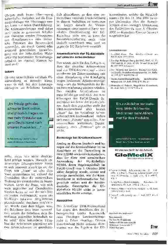Vorschauseite 3: Wöchentliche Höchstarbeitszeit nach dem Arbeitsgericht Gotha Beschluss vom 3. April 2001