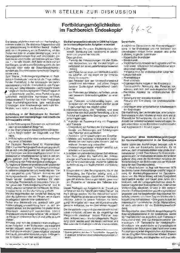 Vorschauseite 1: Fortbildungsmöglichkeiten im Fachbereich Endoskopie