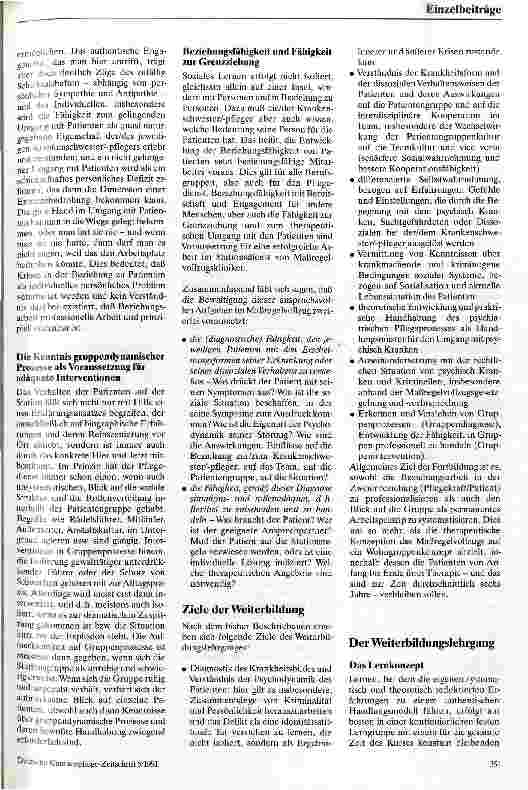 Vorschauseite 3: Pflege im Maßregelvollzug - Sozialtherapeutischer Weiterbildungslehrgang für Mitarbeiter im Pflegedienst von Kliniken