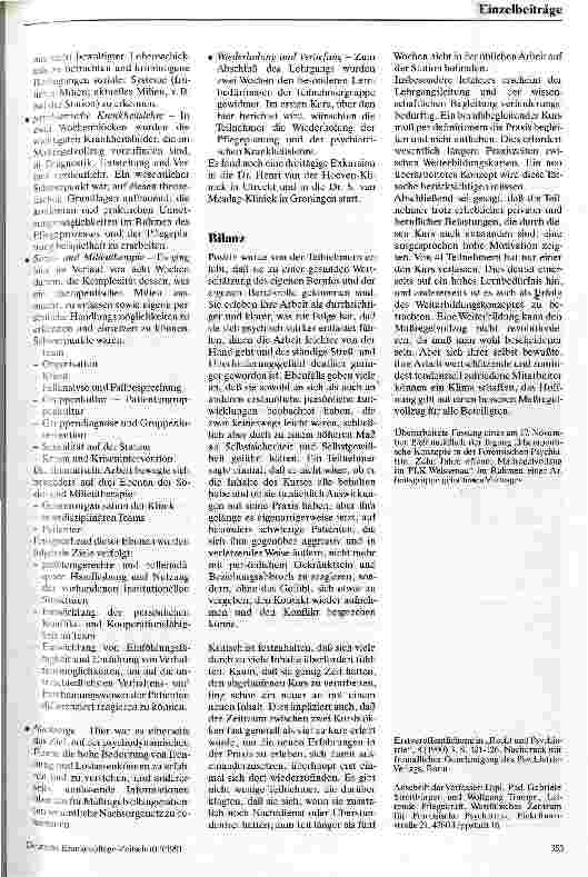 Vorschauseite 5: Pflege im Maßregelvollzug - Sozialtherapeutischer Weiterbildungslehrgang für Mitarbeiter im Pflegedienst von Kliniken