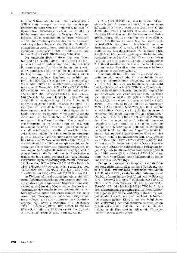 Vorschauseite 3: Verkürzung der regelmäßigenwöchentlichen Arbeitszeit bei gleichgestellten behinderten Menschen