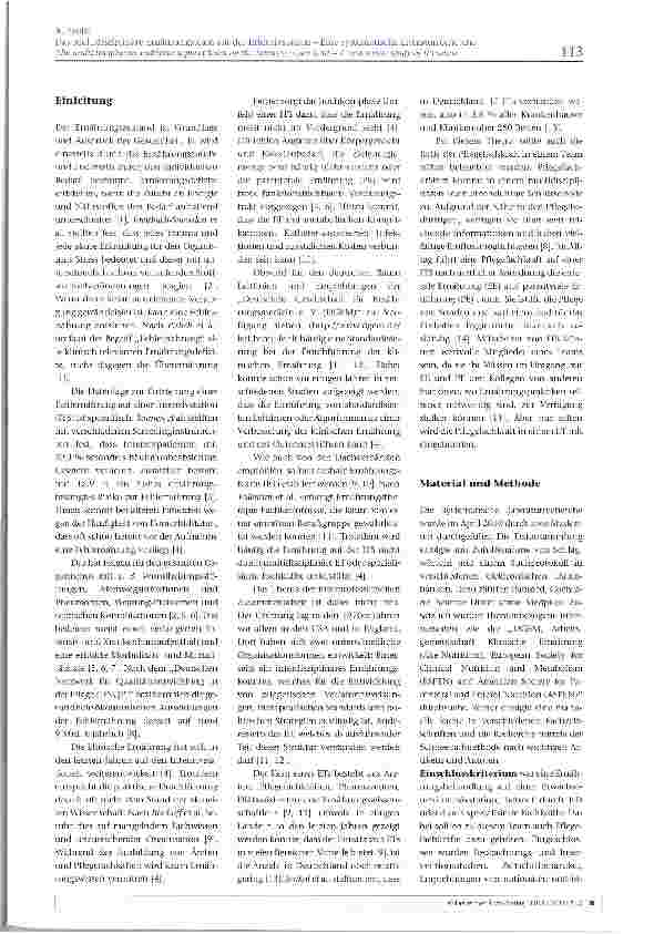 Vorschauseite 2: Das multidisziplinäre Ernährungsteam auf der Intensivstation -Eine systematischeLiteraturrecherche