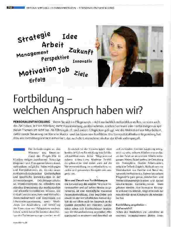 Vorschauseite 1: Fortbildung - welchen Anspruch haben wir?