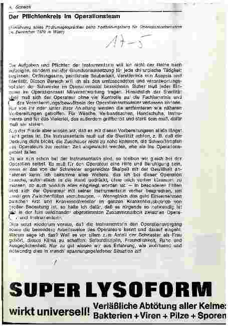 Vorschauseite 1: Der Pflichtenkreis im Operationsteam