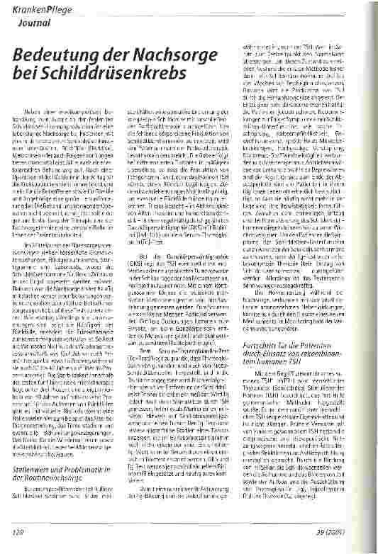 Vorschauseite 1: Bedeutung der Nachsorge bei Schilddrüsenkrebs