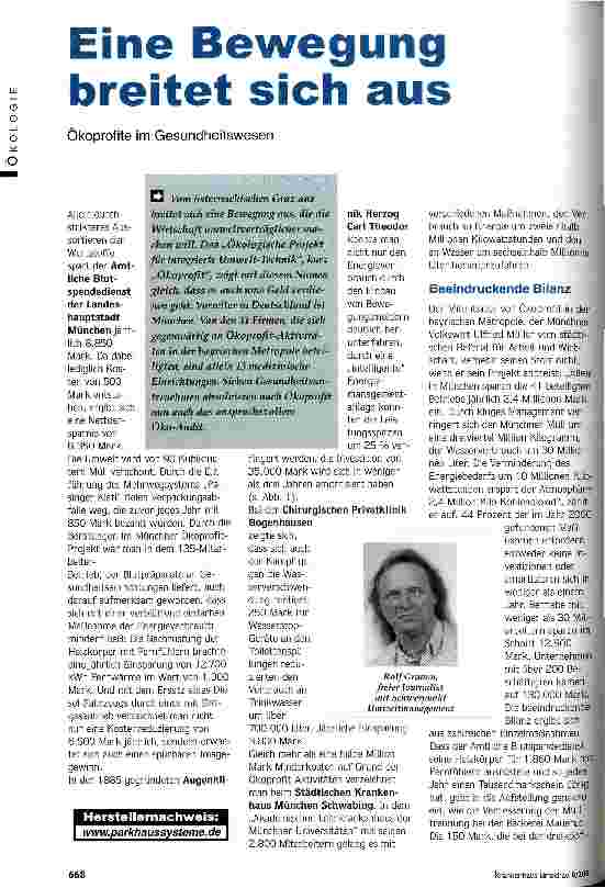 Vorschauseite 1: Eine Bewegung breitet sich aus Ökoprofite im Gesundheitswesen