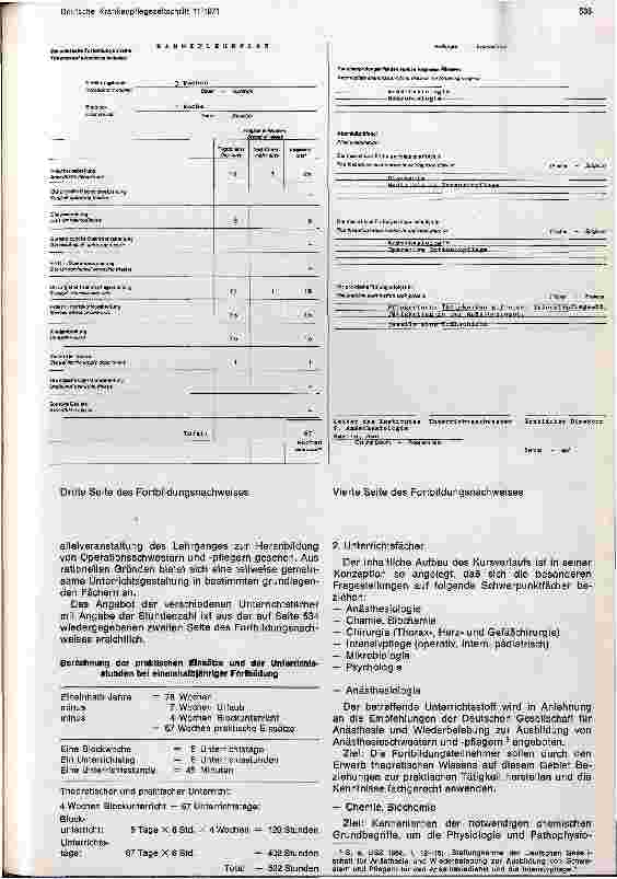 Vorschauseite 4: Fortbildung in der Krankenpflege --- Heranbildung von Anästhesie-und Intensivpflegeschwestern-Pflegern