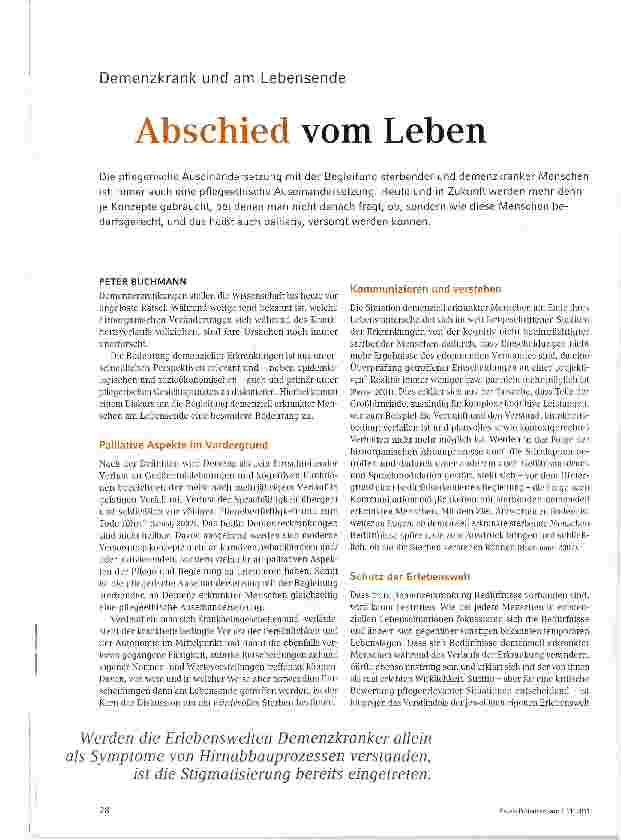 Vorschauseite 1: Abschied vom Leben