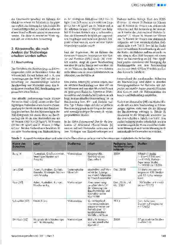 Vorschauseite 3: Das Verhältnis äußerer Körpermaße zum Erkrankungsrisiko und zur Todesursache - Analyse und Bewertung unterschiedlicher Messmethoden und Studienergebnisse