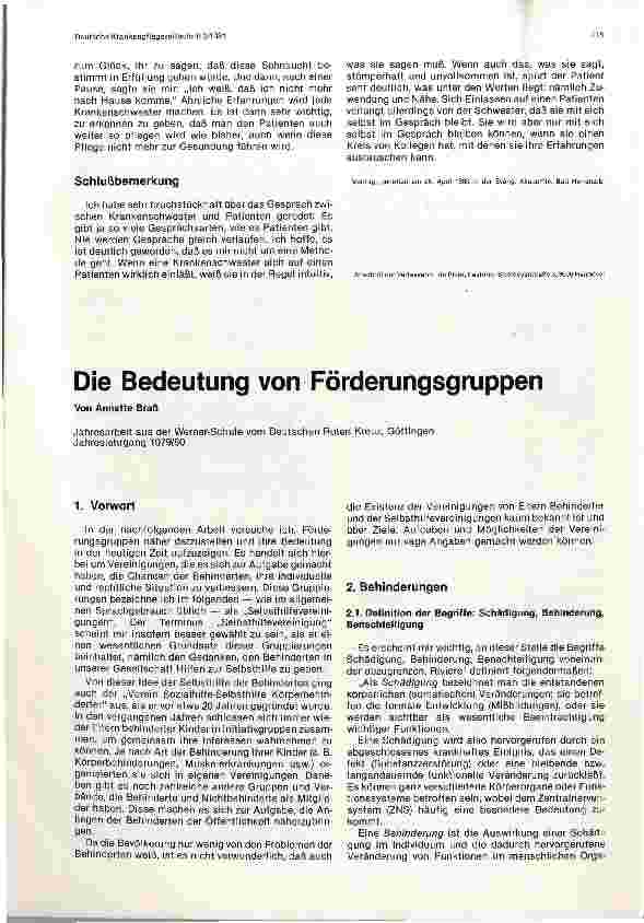 Vorschauseite 1: Die Bedeutung von Förderungsgruppen