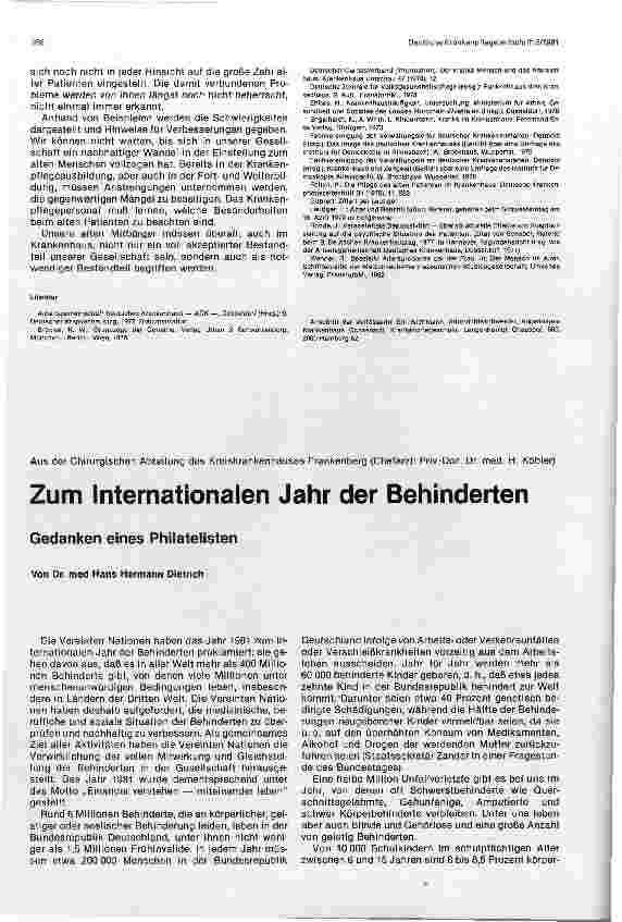 Vorschauseite 1: Zum Internationalen Jahr der Behinderten