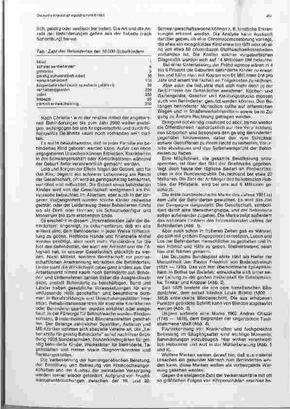 Vorschauseite 2: Zum Internationalen Jahr der Behinderten