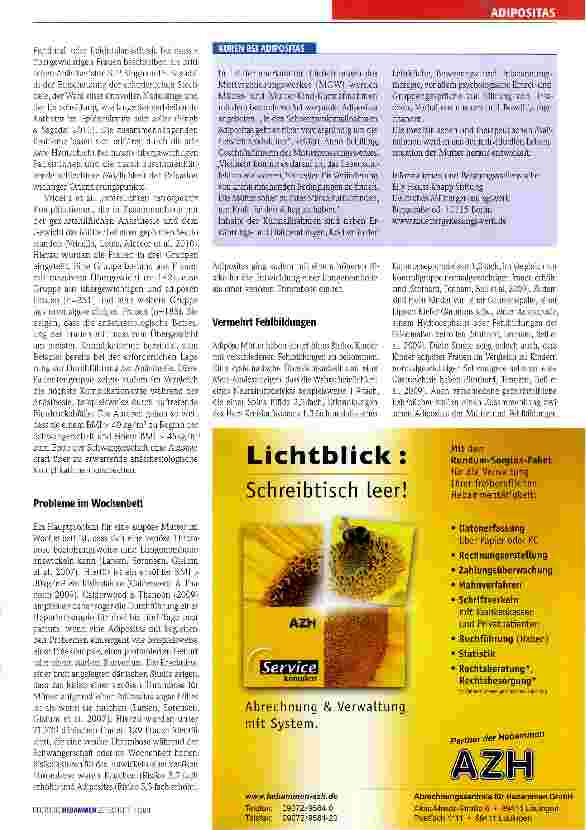 Vorschauseite 4: Adipositas: Gesundheitsrisikofür Mutter und Kind