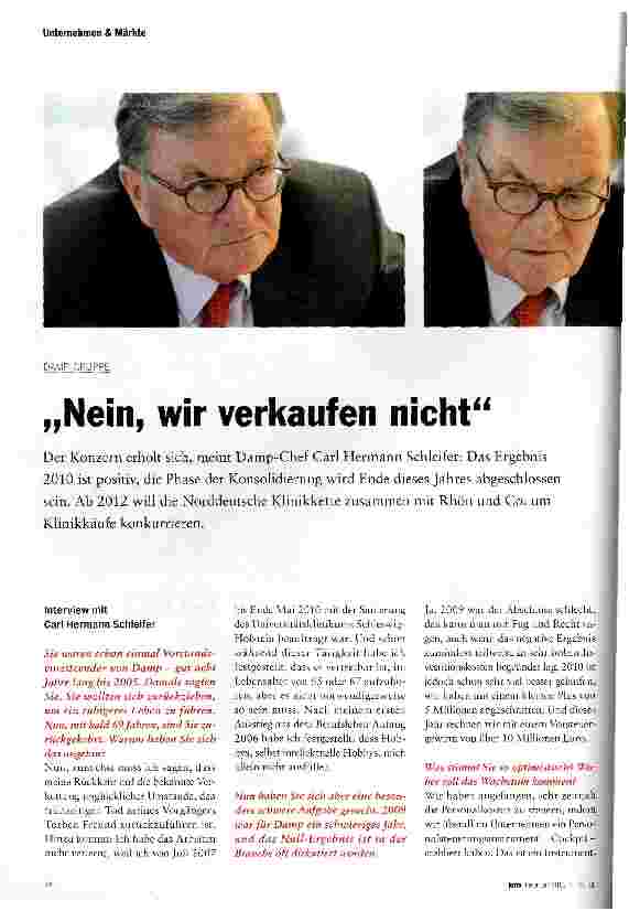 Vorschauseite 1: „Nein, wir verkaufen nicht