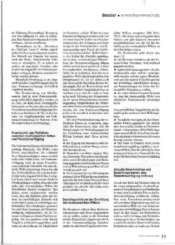 Vorschauseite 4: Demenz ist kein Hindernis für eine gültige Patientenverfügung