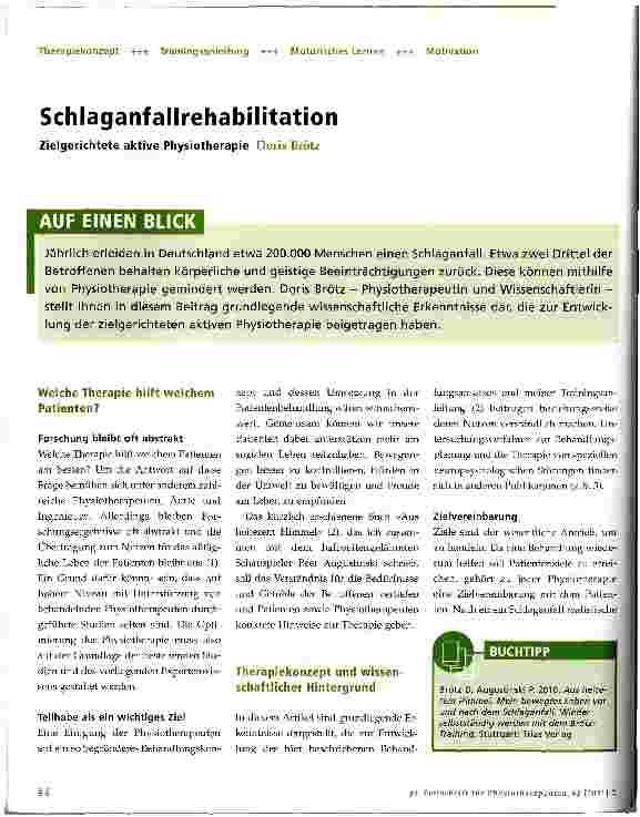 Vorschauseite 1: SchlaganfallrehabilitationZielgerichtete aktive Physiotherapie