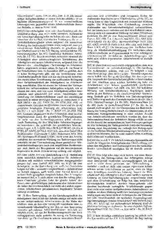 Vorschauseite 4: Unwirksamkeit einer Differenzierungsklausel in der Form einer Spannenklausel
