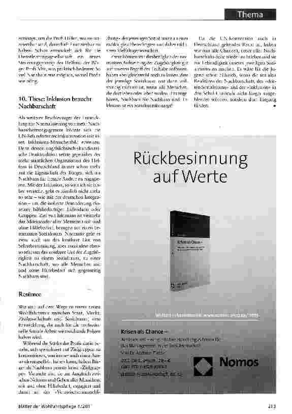 Vorschauseite 3: Nachbarschaft ist die Lebendigkeit des Sozialraums So viel Nachbarschaft wie möglich, so viel professionelle Hilfe wie nötig