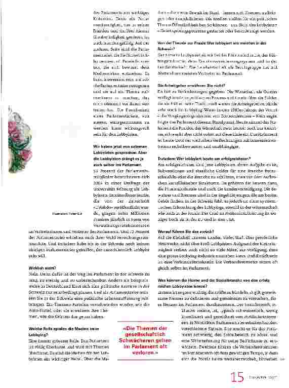 Vorschauseite 3: «Parlamentarier haben es schwer, den Sozialbereich zu hören»