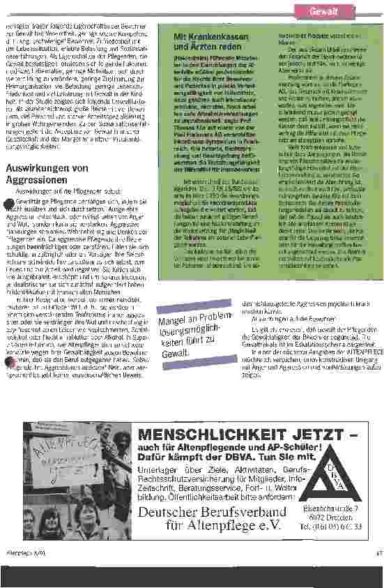 Vorschauseite 5: Pflegende sollen ihre Gewalt aussprechen Aggressionen des Pflegepersonals gegenüber den Alten; Teil 2