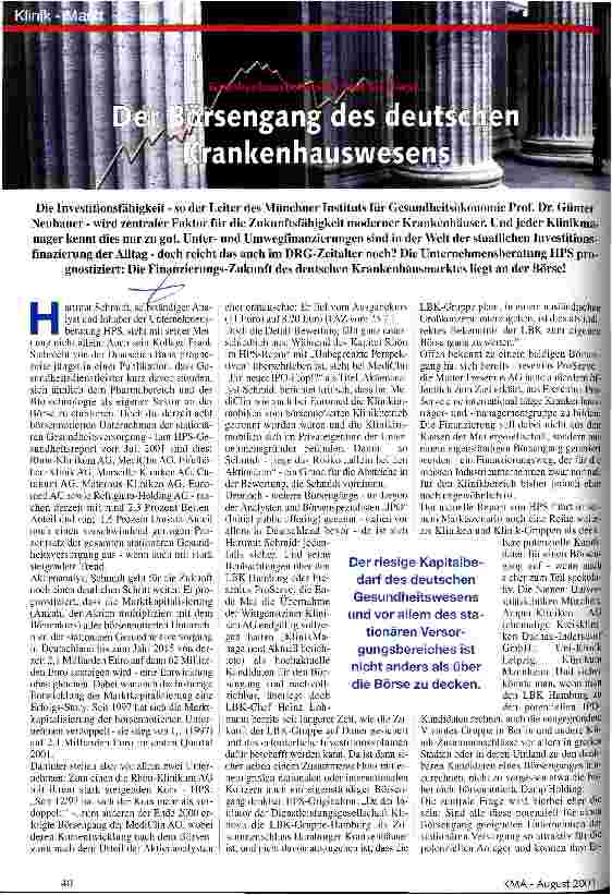 Vorschauseite 1: Der Börsengang des deutschen Krankenhauswesens