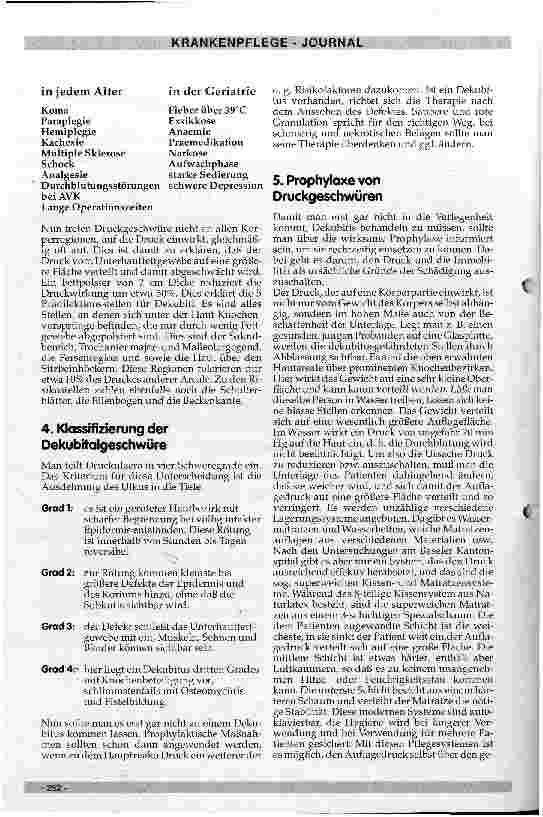 Vorschauseite 5: Dekubitus - ein pflegerisches Problem?