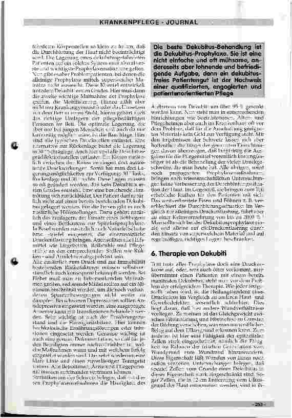 Vorschauseite 6: Dekubitus - ein pflegerisches Problem?
