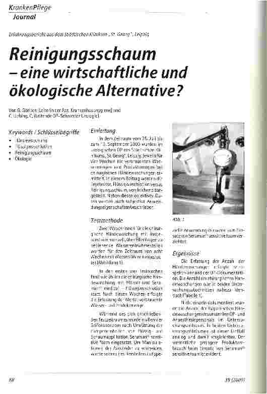 Vorschauseite 1: Reinigungsschaum - eine wirtschaftliche und ökologische Alternative?