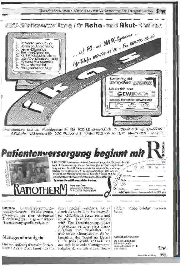 Vorschauseite 4: Überschußorientierte Aktivitäten zur Verbesserung der Ertragssituation