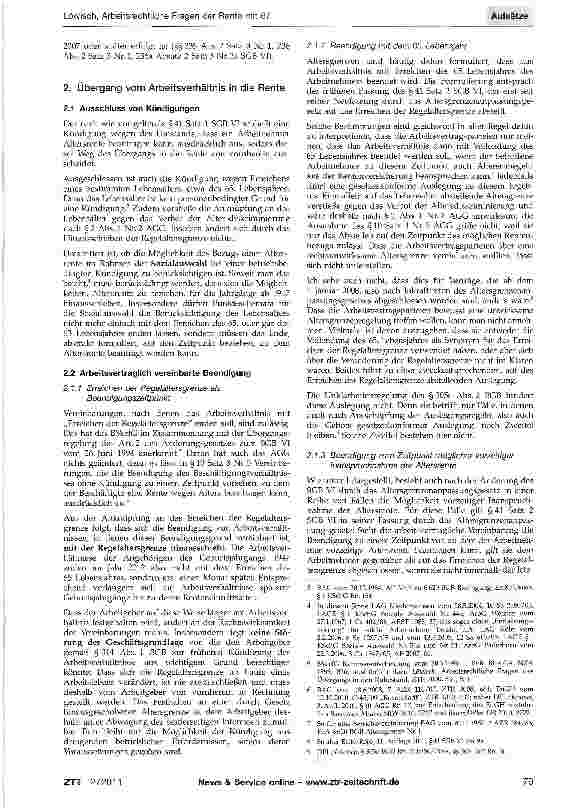 Vorschauseite 2: Arbeitsrechtliche Fragen der Rente mit 67