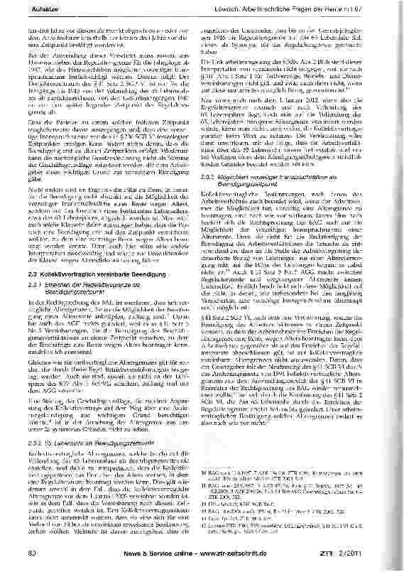 Vorschauseite 3: Arbeitsrechtliche Fragen der Rente mit 67