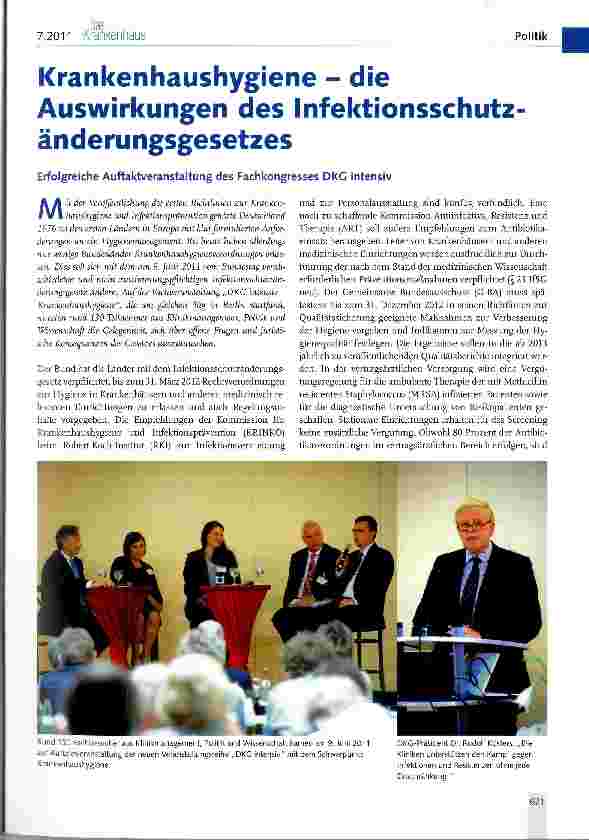 Vorschauseite 1: Krankenhaushygiene - die Auswirkungen des Infektionsschutz-änderungsgesetzes