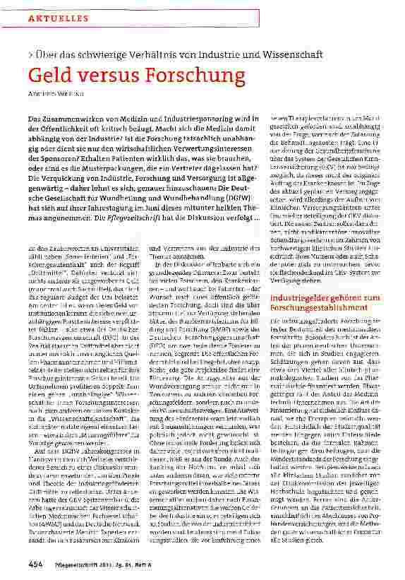 Vorschauseite 1: Geld versus Forschung