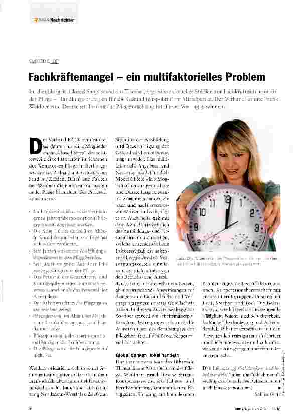 Vorschauseite 1: CLOSEDSHOPFachkräftemangel - ein multifaktorielles Problem