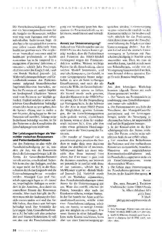 Vorschauseite 2: Was nützt die Pauschalentschädigung dem Patienten?