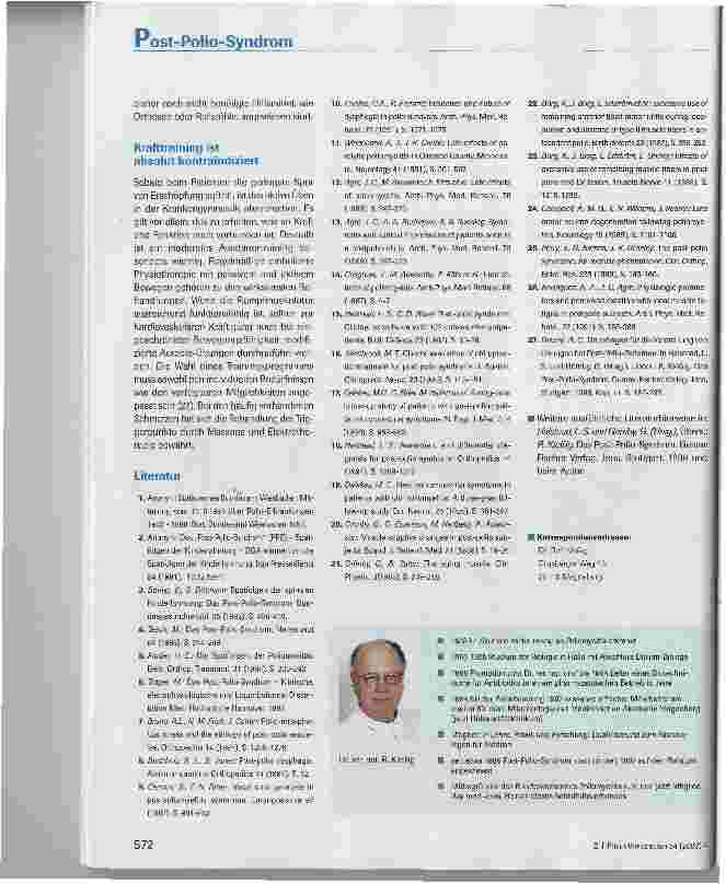 Vorschauseite 5: Das Post-Polio-Syndrom -Spätfolgen nach Poliomyelitis