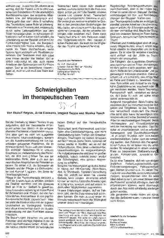 Vorschauseite 1: Schwierigkeiten im therapeutischen Team