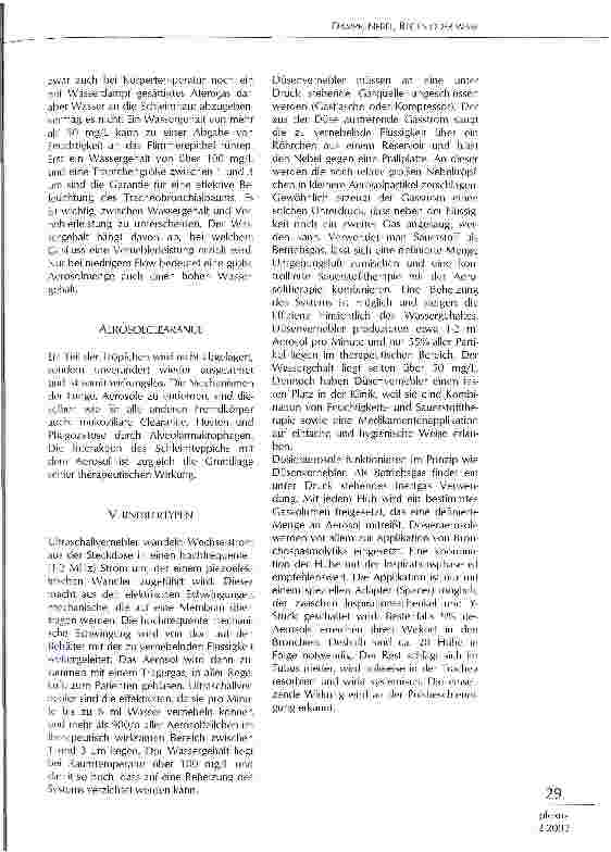 Vorschauseite 4: Dampf, Nebel, Regen oder was? - Feuchtigkeitsund Aerosoltherapie bei intubierten Patienten