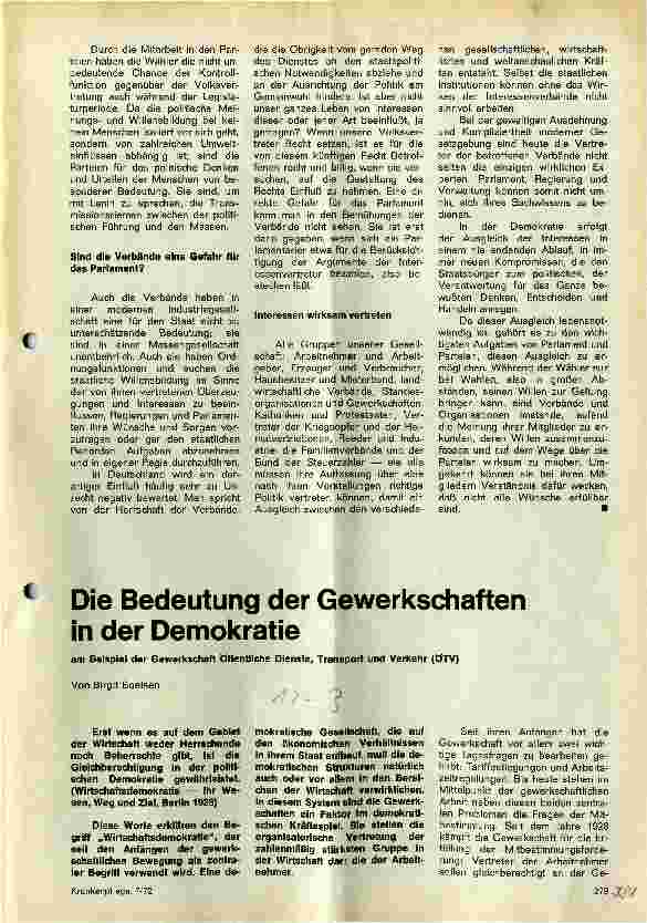 Vorschauseite 2: Die Bedeutung der Parteien und Verbände in der Demokratie