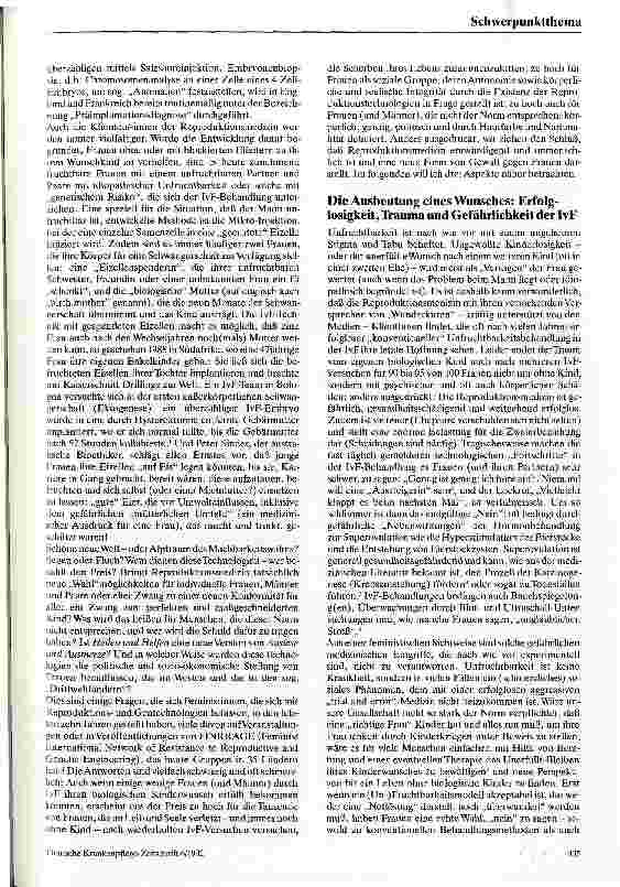 Vorschauseite 2: Reproduktionsmedizin und feministischer Widerstand