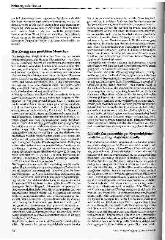 Vorschauseite 3: Reproduktionsmedizin und feministischer Widerstand