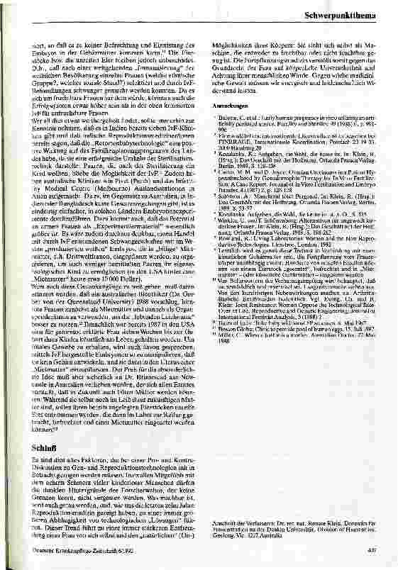 Vorschauseite 4: Reproduktionsmedizin und feministischer Widerstand