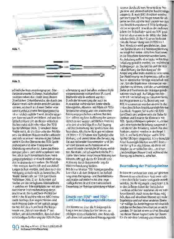 Vorschauseite 2: Kontrolle der Reinigungsleistung bei der Instrumentenaufbereitung