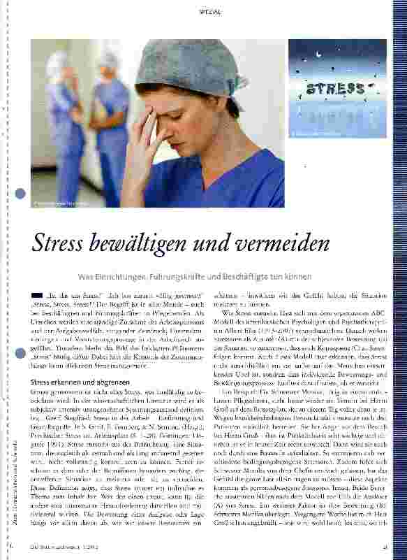 Vorschauseite 1: Stress bewältigen und vermeiden